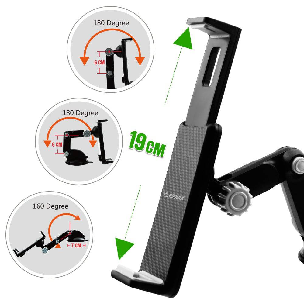 Esoulk Universal Car Holder for Tablet & Smartphone – Versatile, Adjustable, and Built for All Devices.