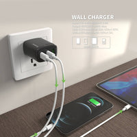 Esoulk 40W Fast Wall Charger Support USB-C & QC Fast Charging.