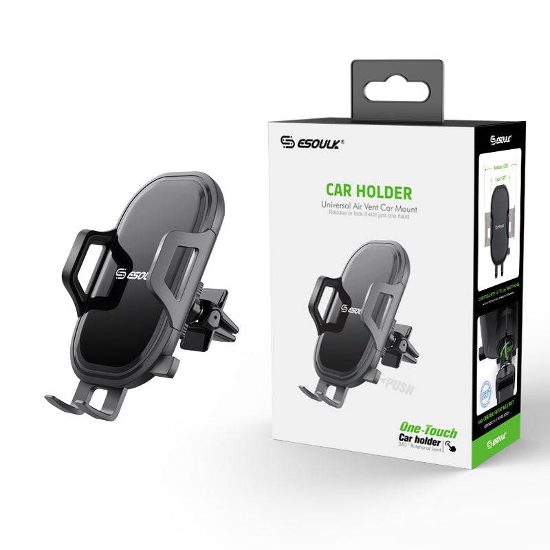 Esoulk Universal Air Vent Car Mount Phone Holder only one touch to lock and release.