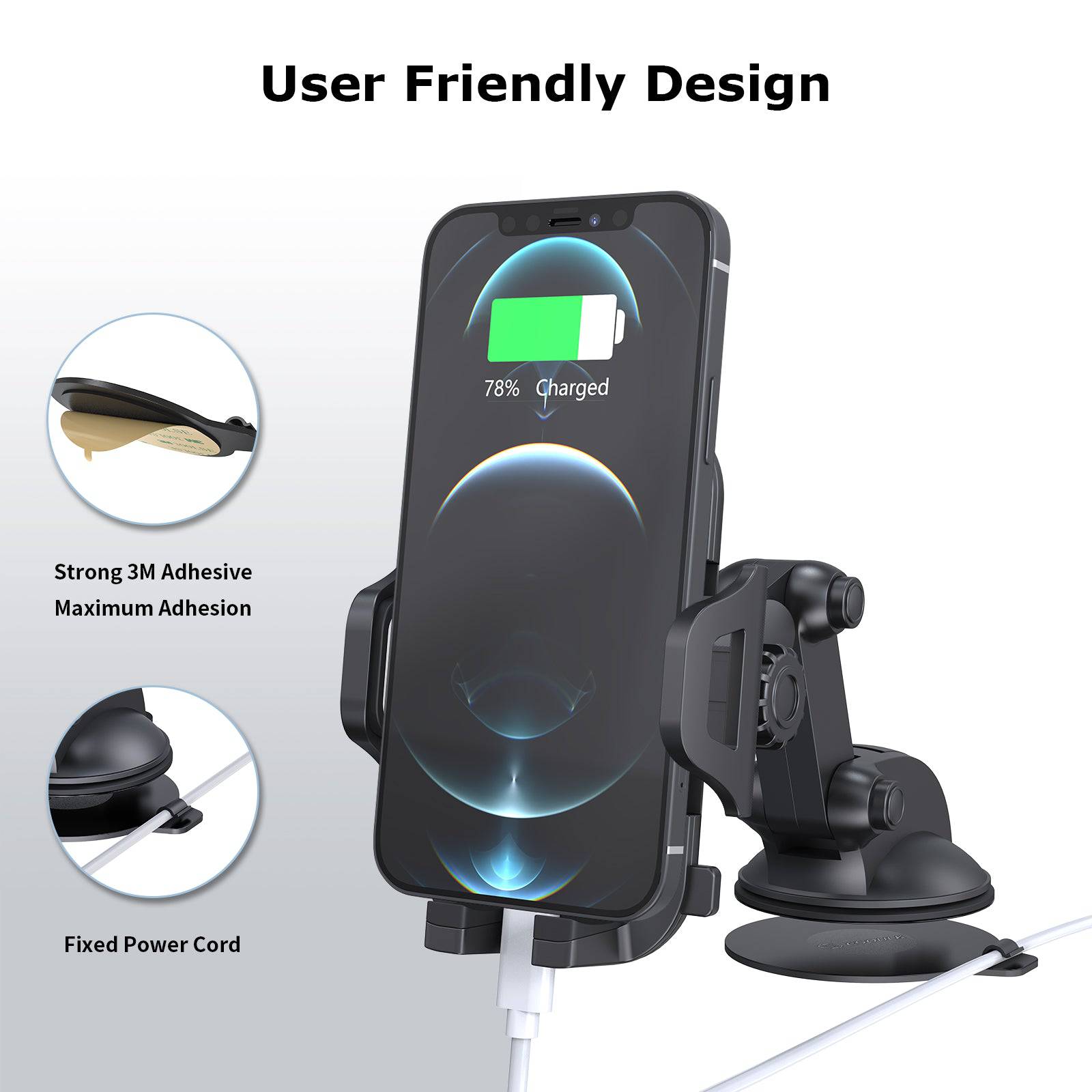 Esoulk Universal Dashboard Car Holder Car Mount for iPhone models and Android Devices.