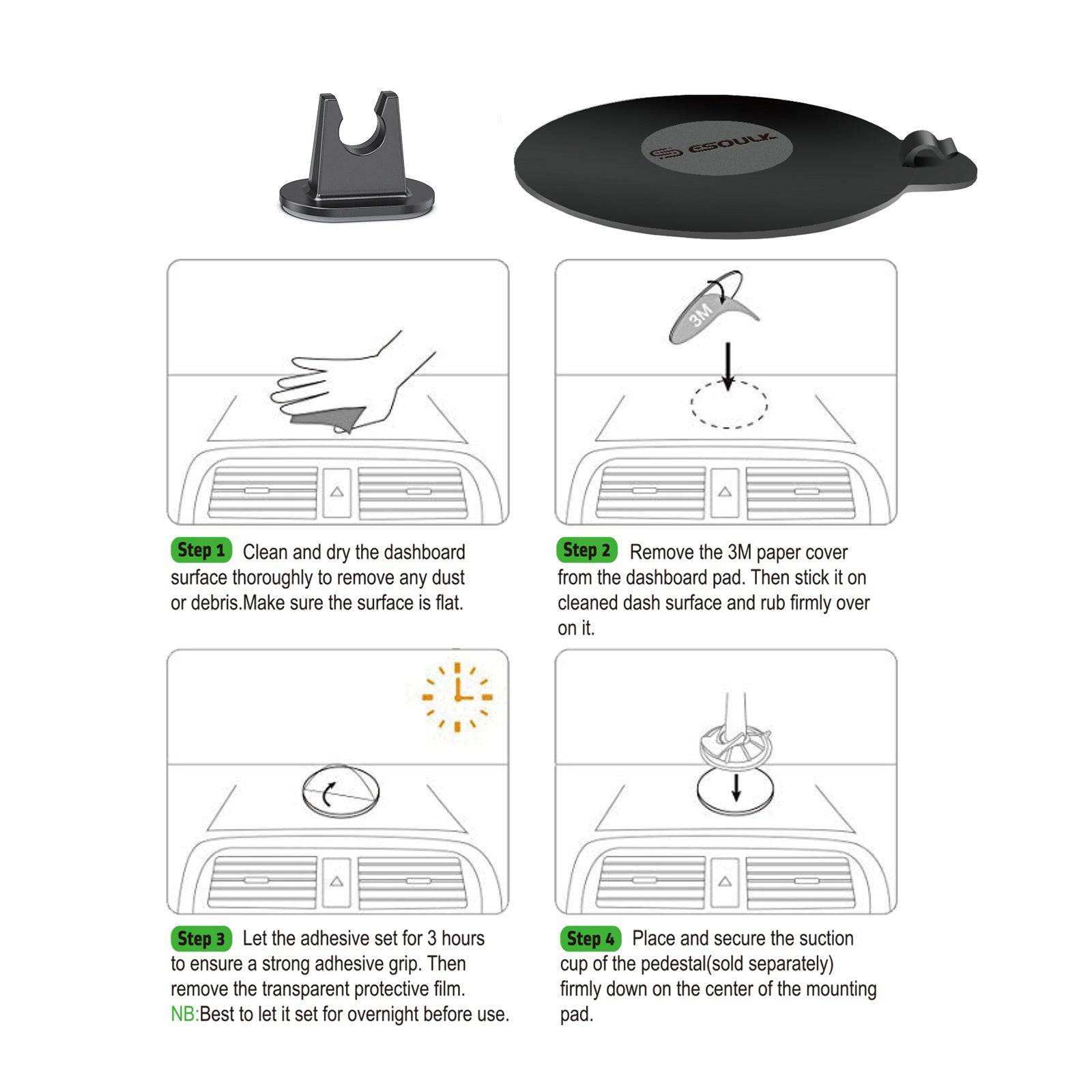 Esoulk Universal Car Mount for smart phones with extended Arm Length 11''.