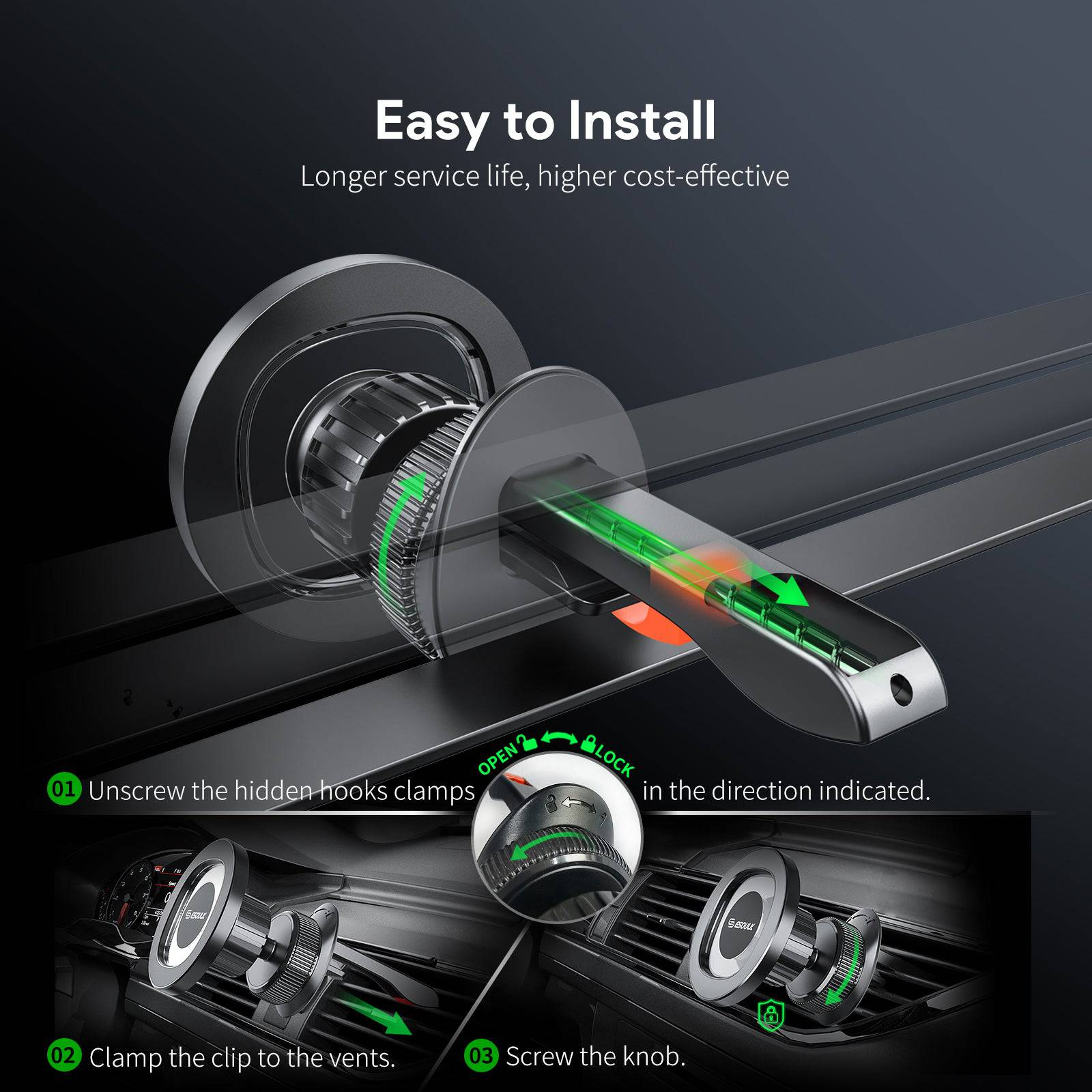 Esoulk Air Vent Magnetic Car Phone Holder.