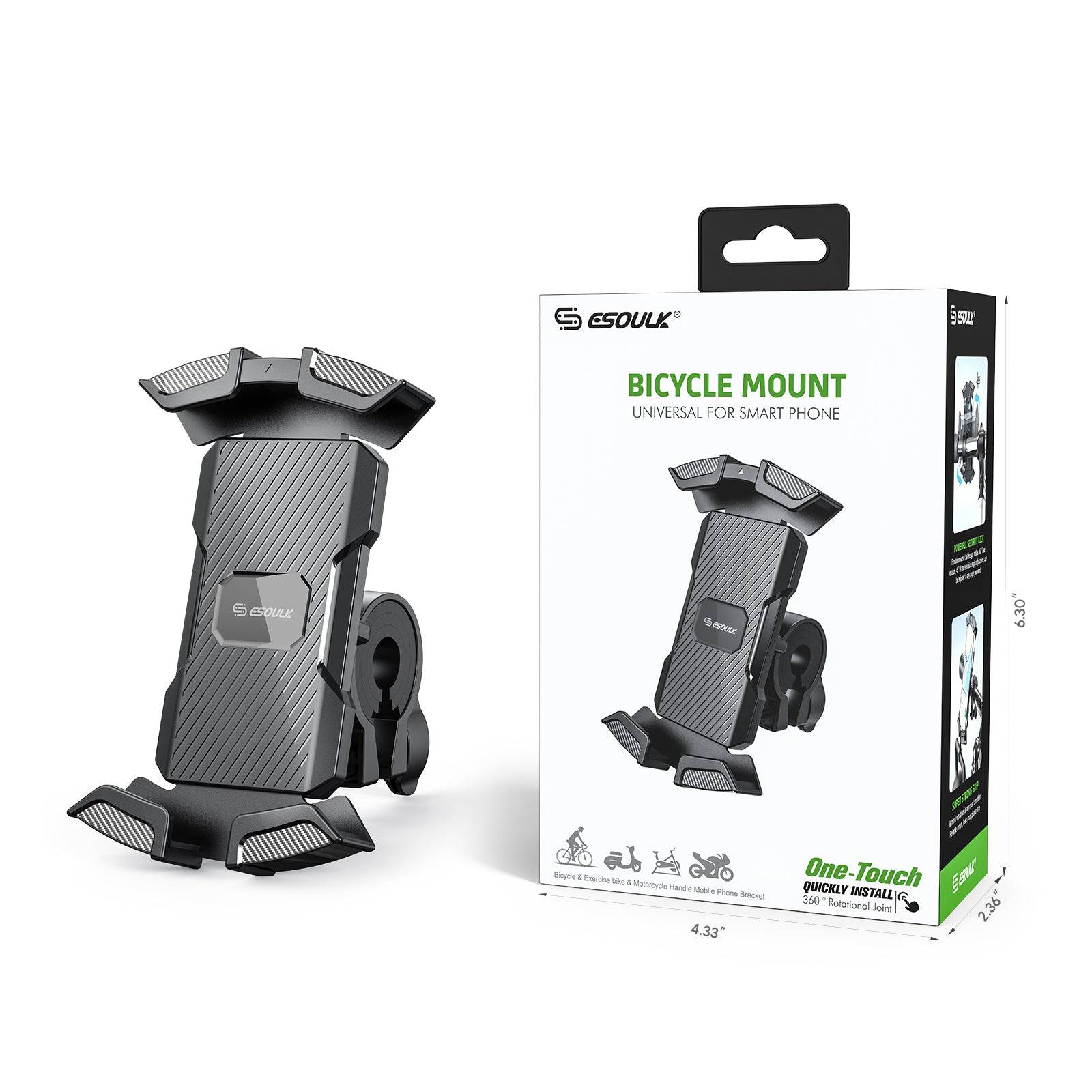 Esoulk Universal Bicycle Mount for Smart Phone Devices.