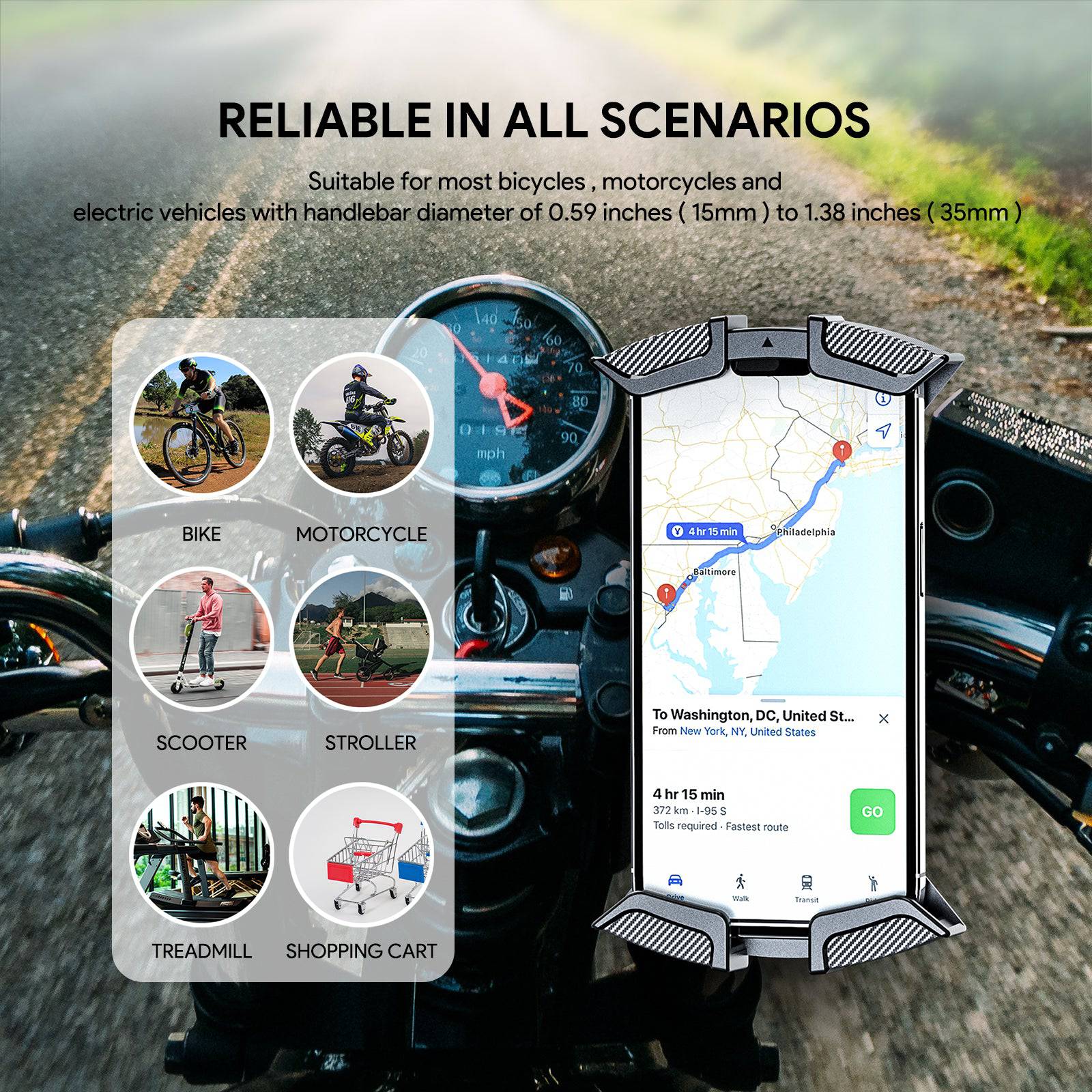 Esoulk Universal Bicycle Mount for Smart Phone Devices.
