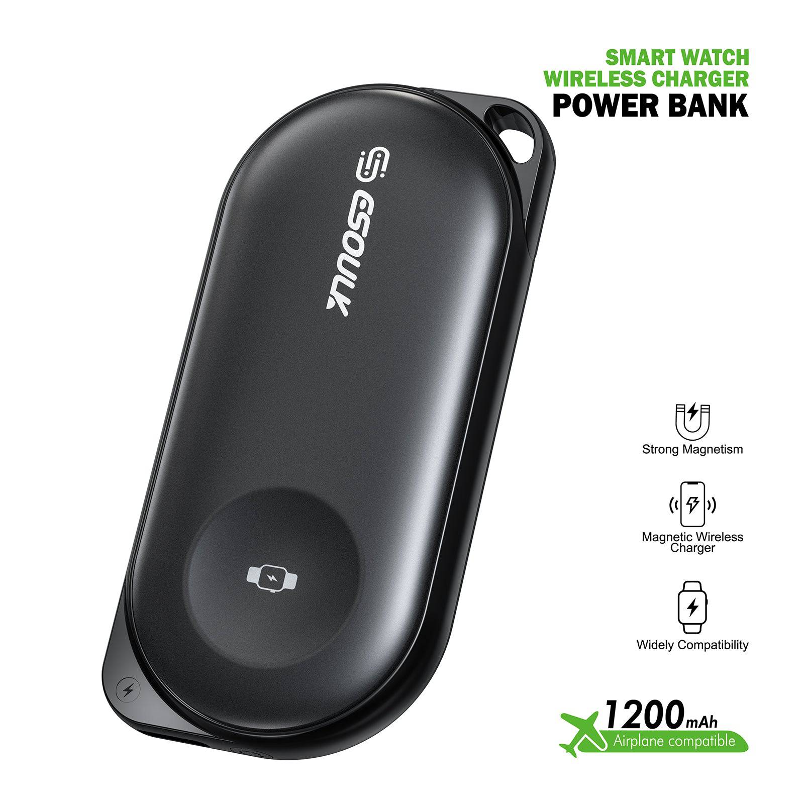 Esoulk Smart Watch Wireless Charger Power Bank | Small Size & High Speed Charging.