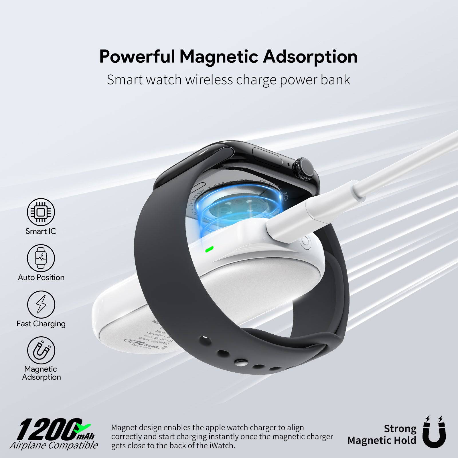 Esoulk Smart Watch Wireless Charger Power Bank | Small Size & High Speed Charging.