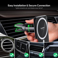 Esoulk Strong Magnetic Wireless Car Charger with Air Vent Clip for Phones.