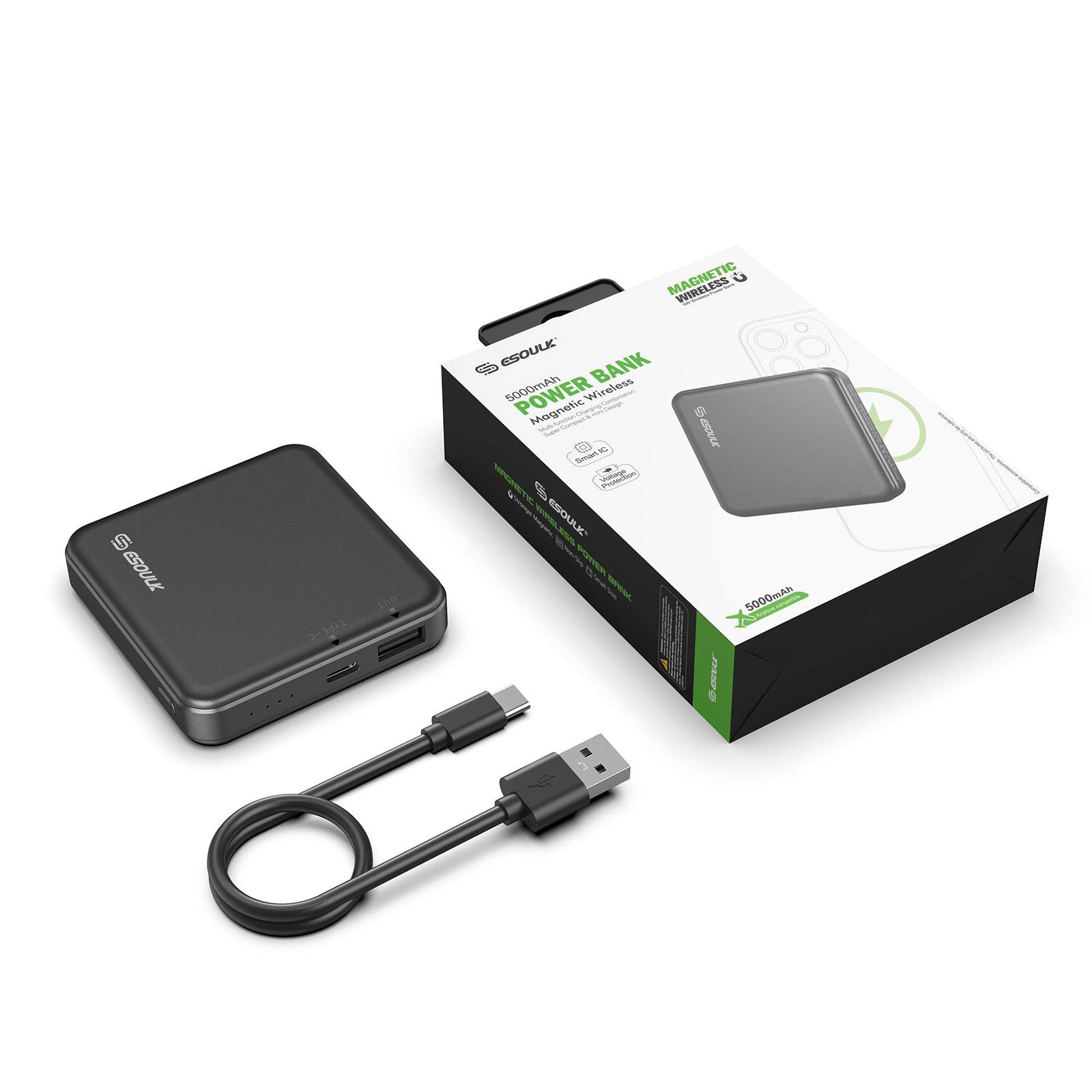Esoulk Magnetic Wireless Mini Design Power Bank 5000mAh.