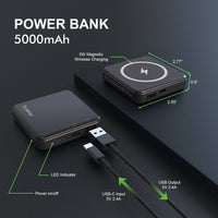 Esoulk Magnetic Wireless Mini Design Power Bank 5000mAh.