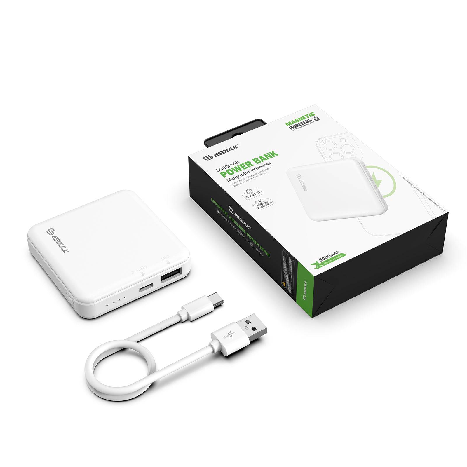 Esoulk Magnetic Wireless Mini Design Power Bank 5000mAh.