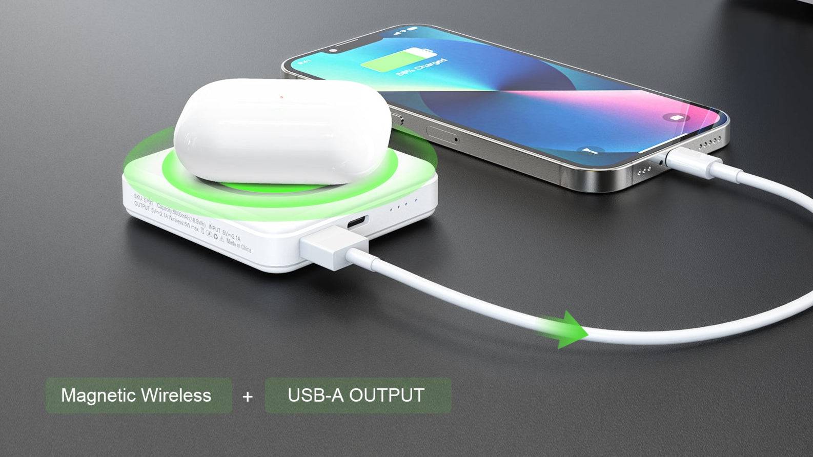 Esoulk Magnetic Wireless Mini Design Power Bank 5000mAh.