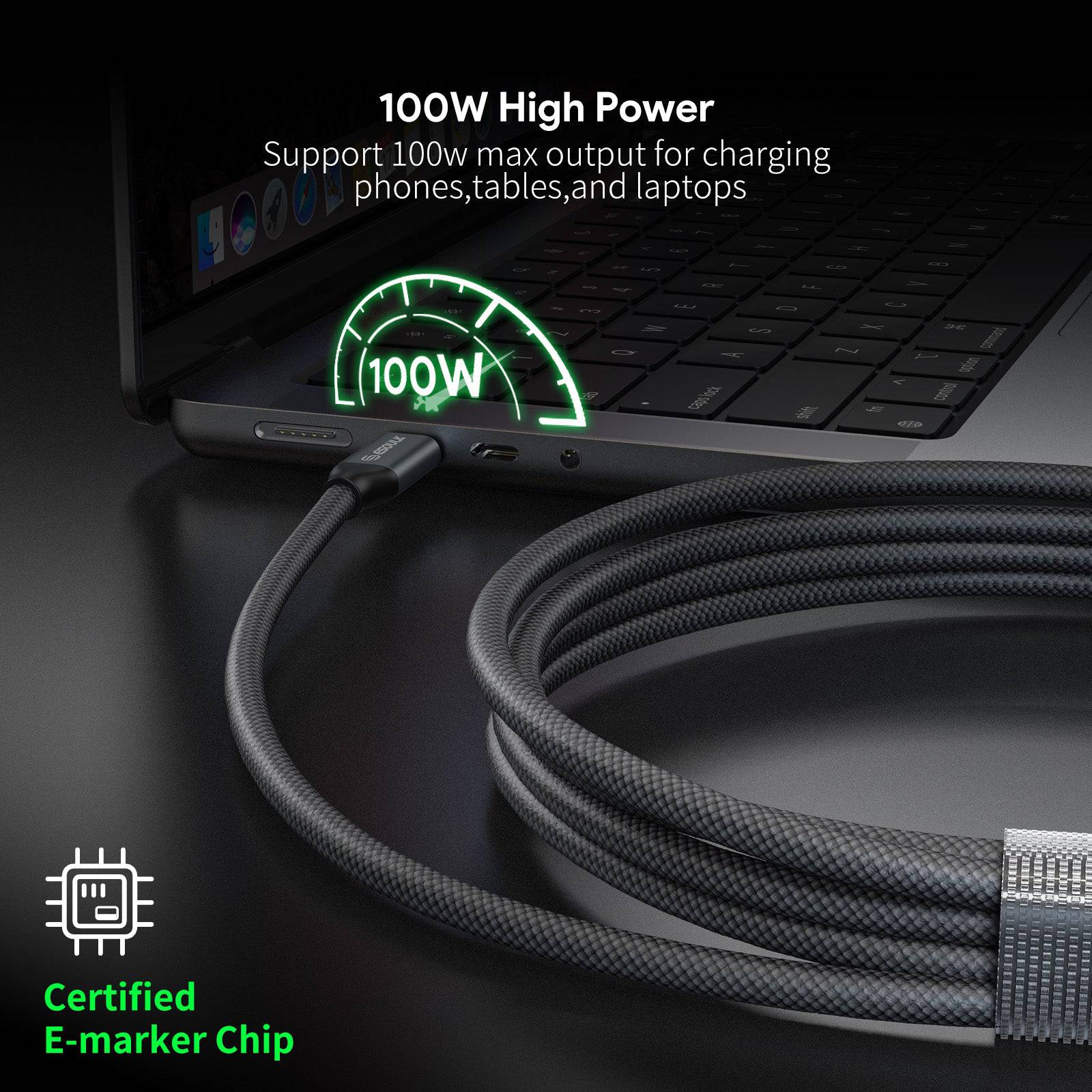 Esoulk 6.6ft 100W USB Type C to Type C Data Sync Cable.