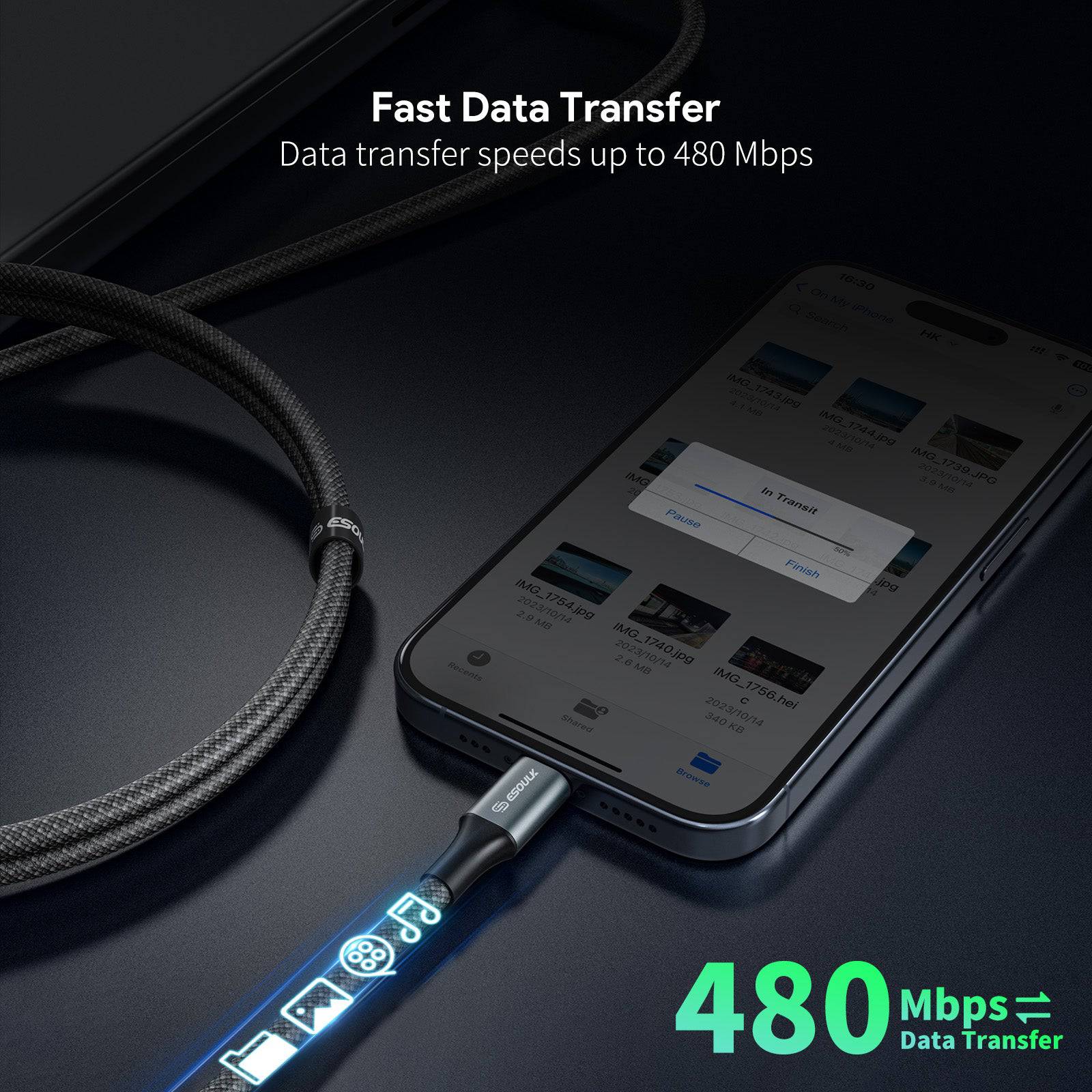 Esoulk 6ft USB C to C Cable.