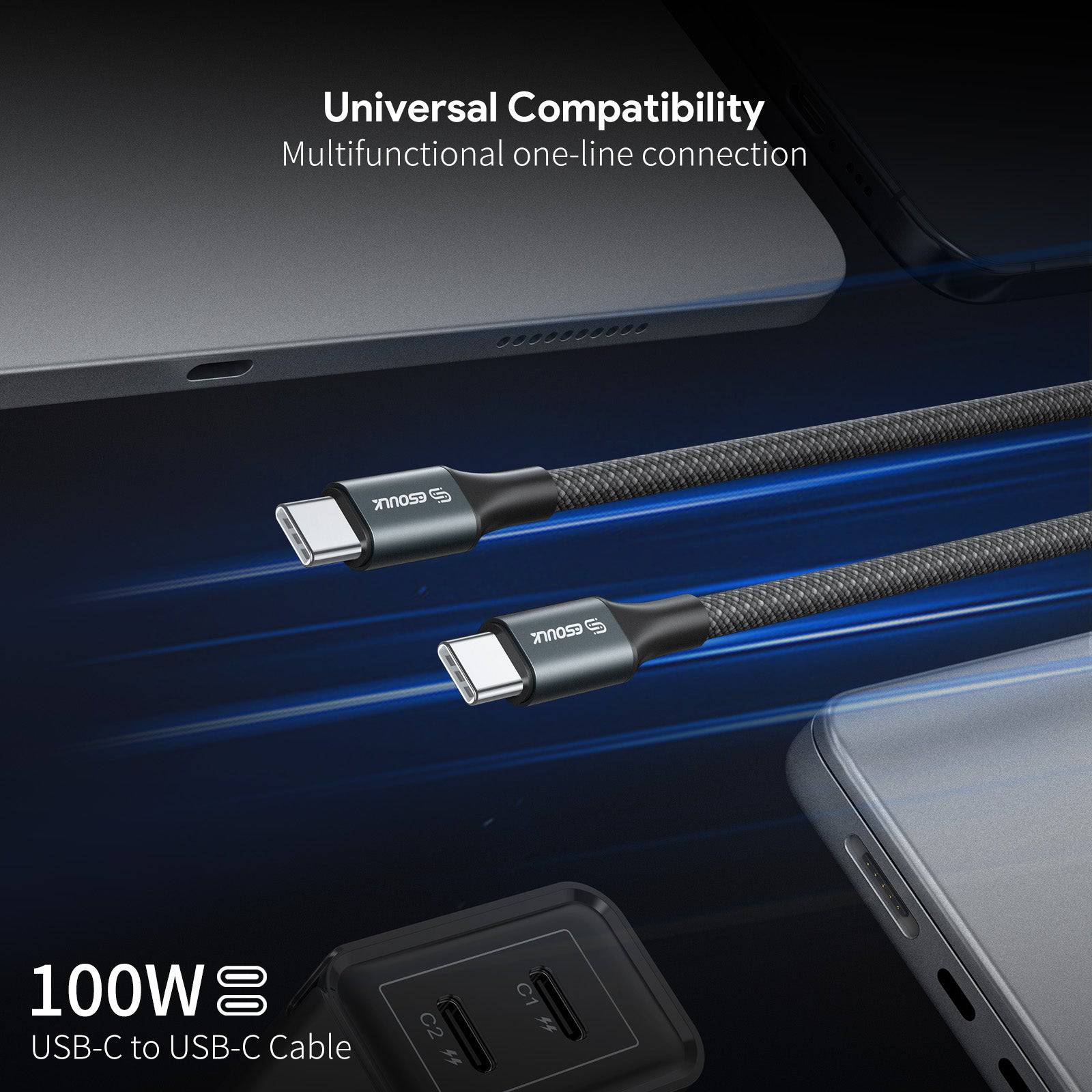 Esoulk 6ft USB C to C Cable.