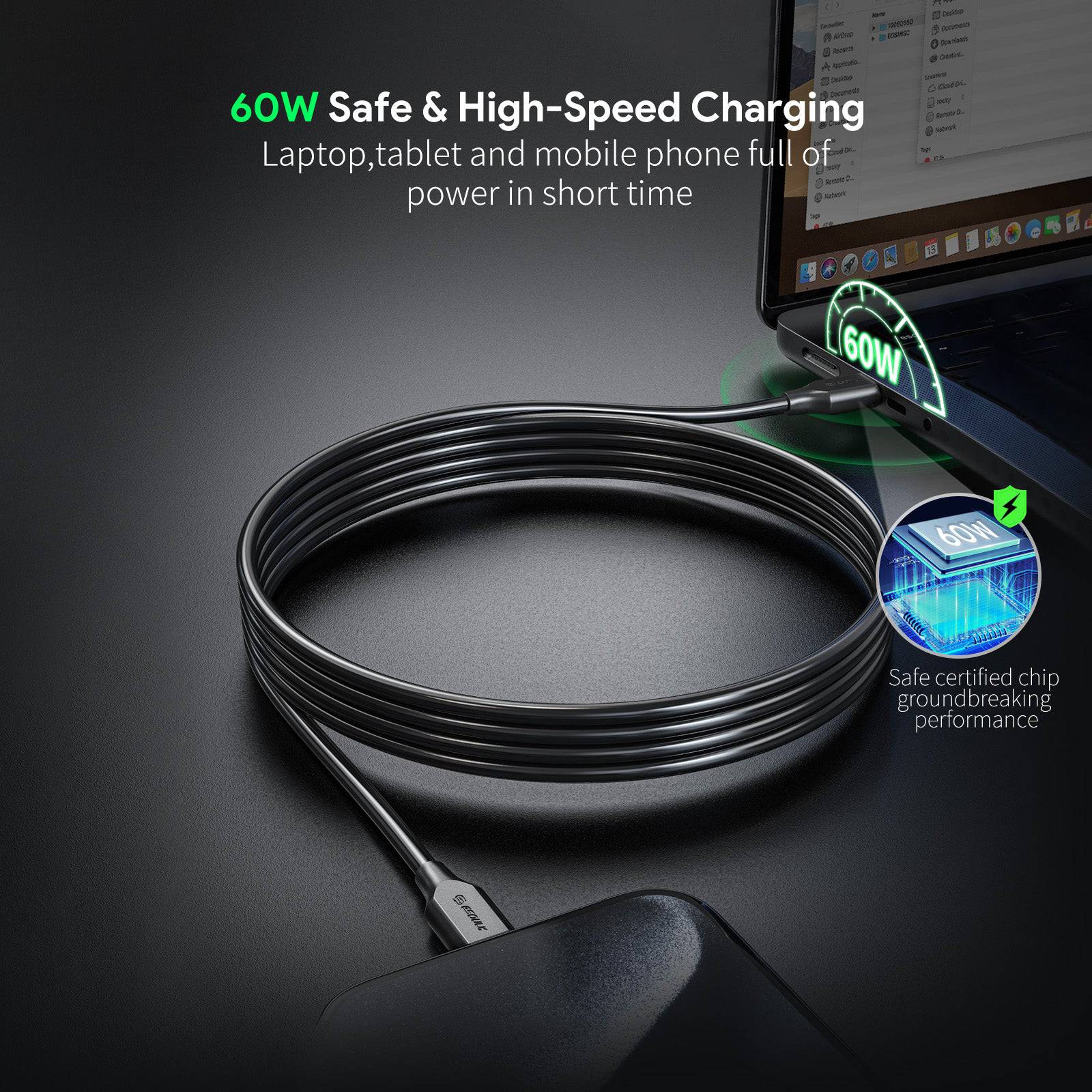 Esoulk 5ft USB-C Fast Charging Cable.