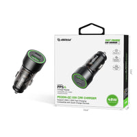 Esoulk 30W Fast Car Charger with USB for iPhone Models and Android Devices.