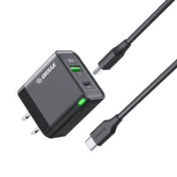 Esoulk 30W PD &QC Fast Charge Wall Charger with 5ft USB-C to USB-C Cable.