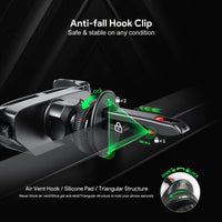 Esoulk Gravity Air Vent Car Phone Holder for iPhone models and Android devices.