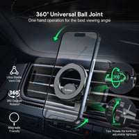 Esoulk Air Vent Magnetic Car Holder for iPhone models and Android devices.