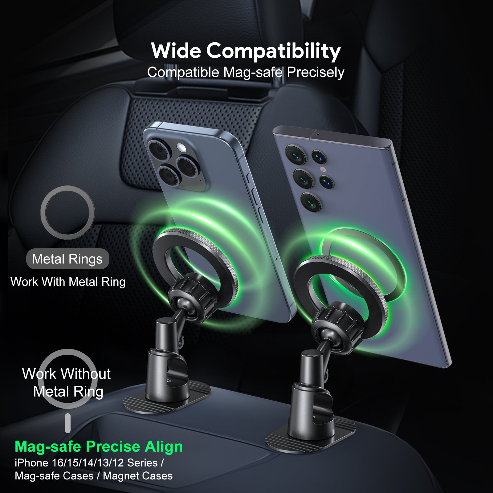 Esoulk Magnetic Car Mount Phone Holder with 360° Rotation.