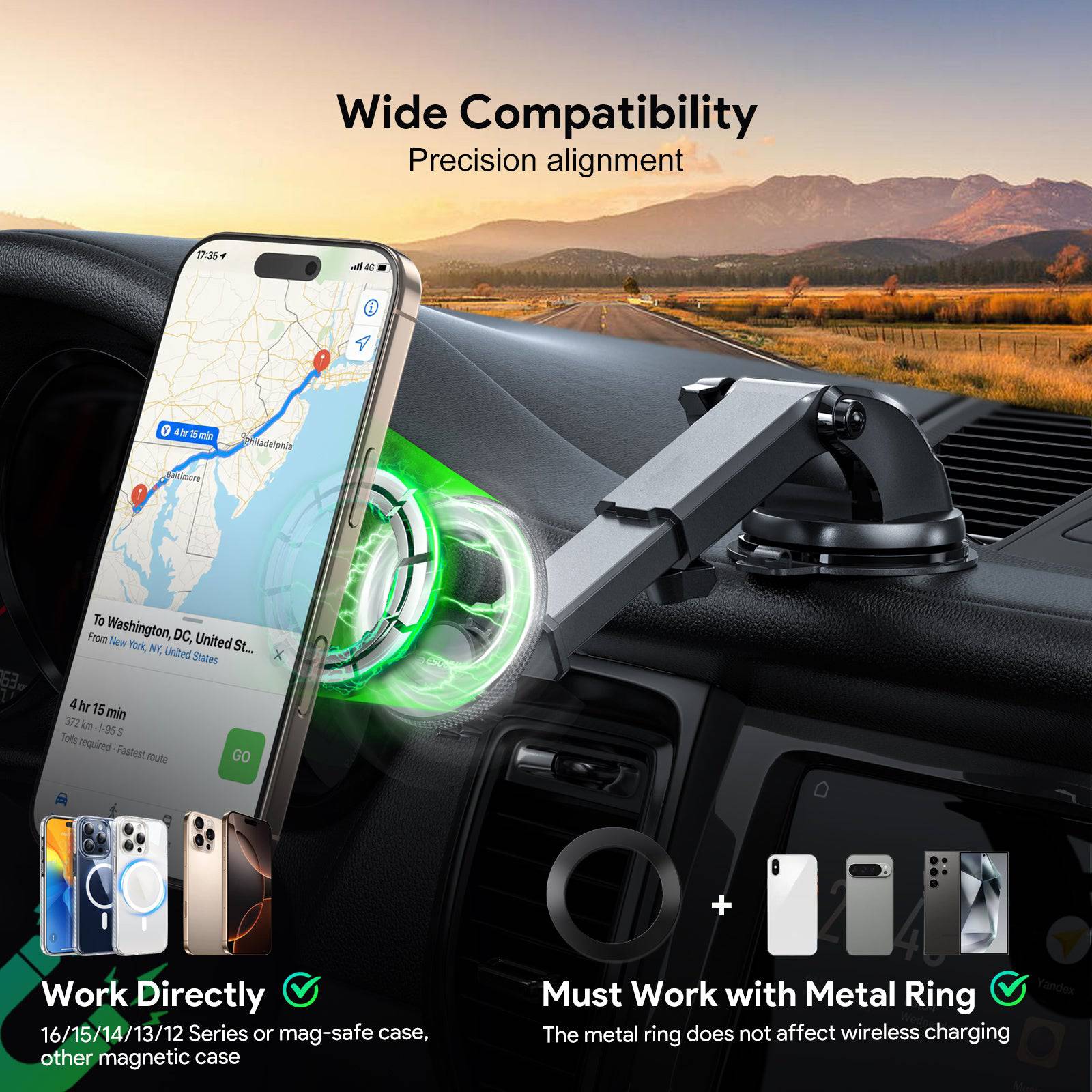 Esoulk Magnetic Bracket Windshield & Dash Mount.