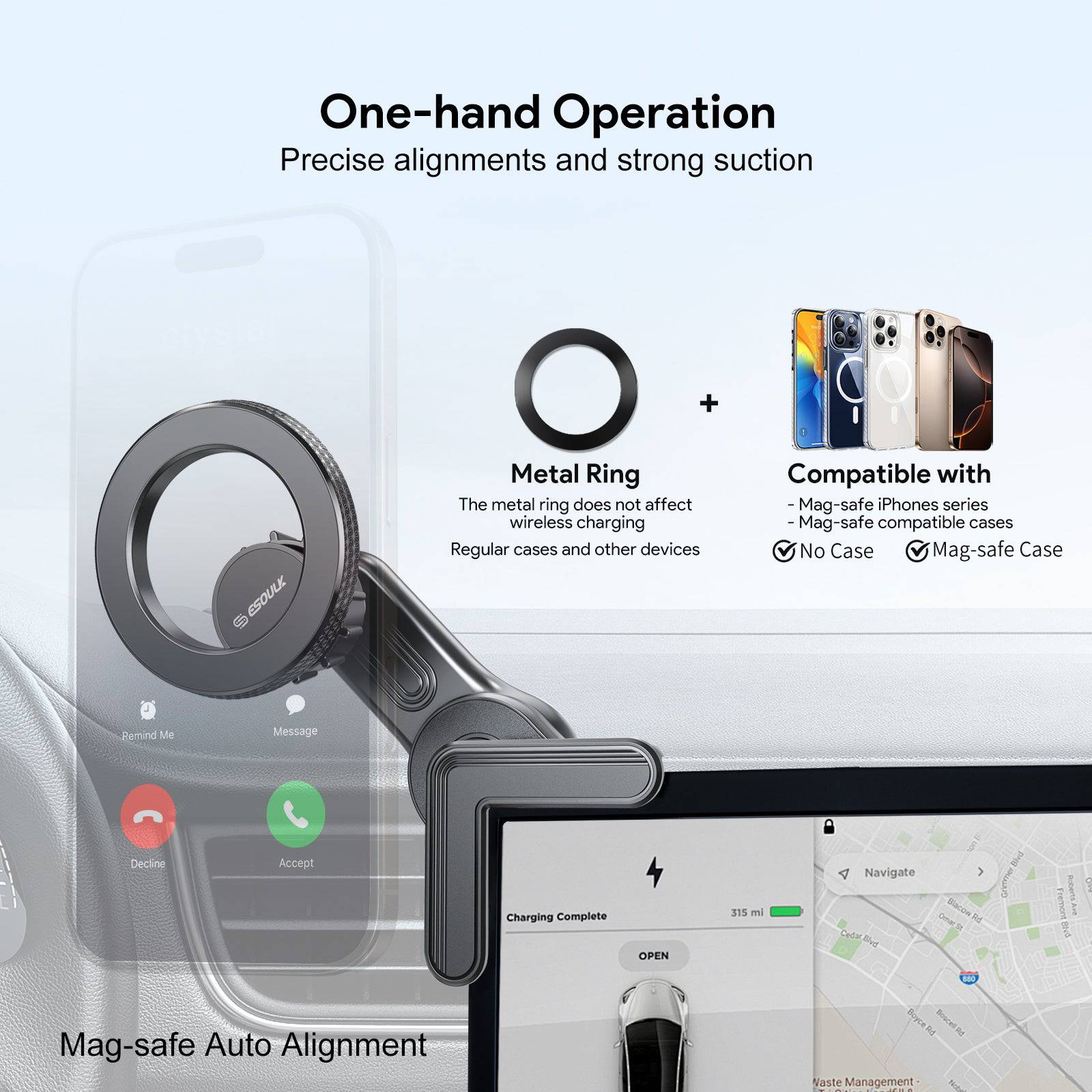 Esoulk Car Screen Magnetic Phone Holder For Tesla.