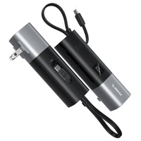 Esoulk Built-In USB-C Cable Power Bank 5000mAh with Foldable All-Plug.