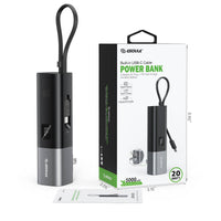 Esoulk Built-In USB-C Cable Power Bank 5000mAh with Foldable All-Plug.
