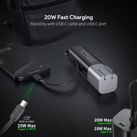 Esoulk Built-In USB-C Cable Power Bank 5000mAh with Foldable All-Plug.