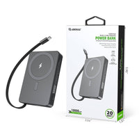 Esoulk 10,000mAh Magnetic Wireless Charger with Built-in Type-C Cable.