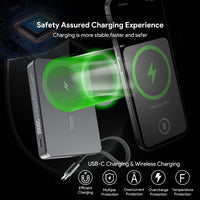 Esoulk 10,000mAh Magnetic Wireless Charger with Built-in Type-C Cable.