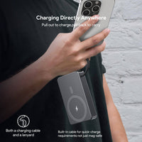 Esoulk 10,000mAh Magnetic Wireless Charger with Built-in Type-C Cable.