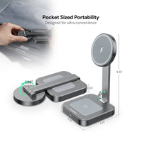 Esoulk 2-in-1 Foldable Magnetic Wireless Charger for phone and earbuds.