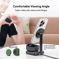 Esoulk 2-in-1 Foldable Magnetic Wireless Charger for Phone and Smart Watch.