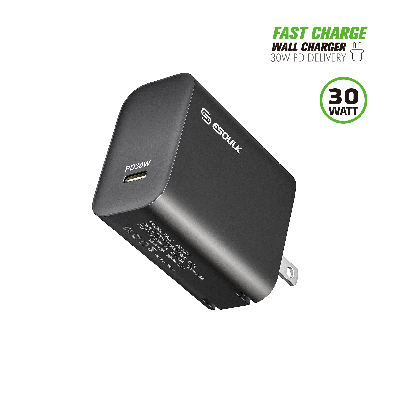 Esoulk 30W PD Fast Wall Charger support USB-C