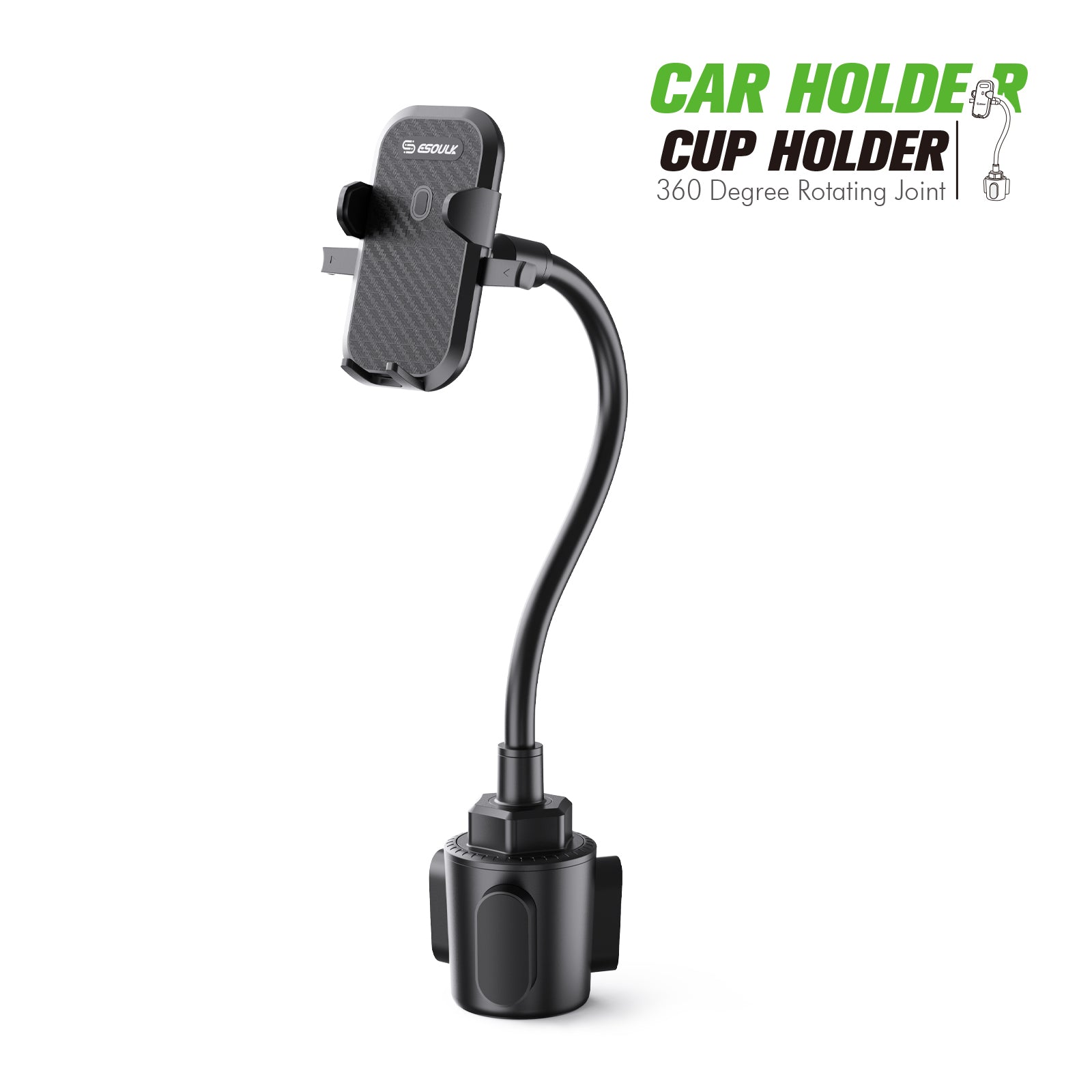 Esoulk Car Cup Mount Phone Holder with Arm 11'' Arm Length