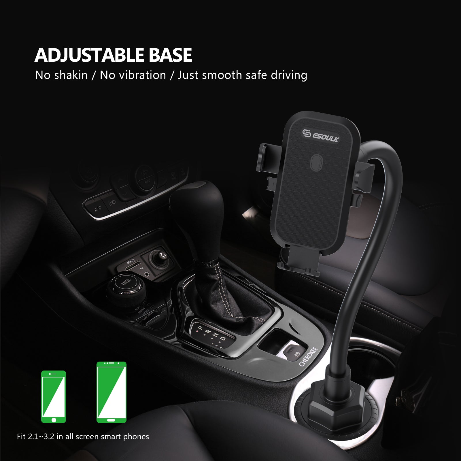 Esoulk Car Cup Mount Phone Holder with Arm 11'' Arm Length