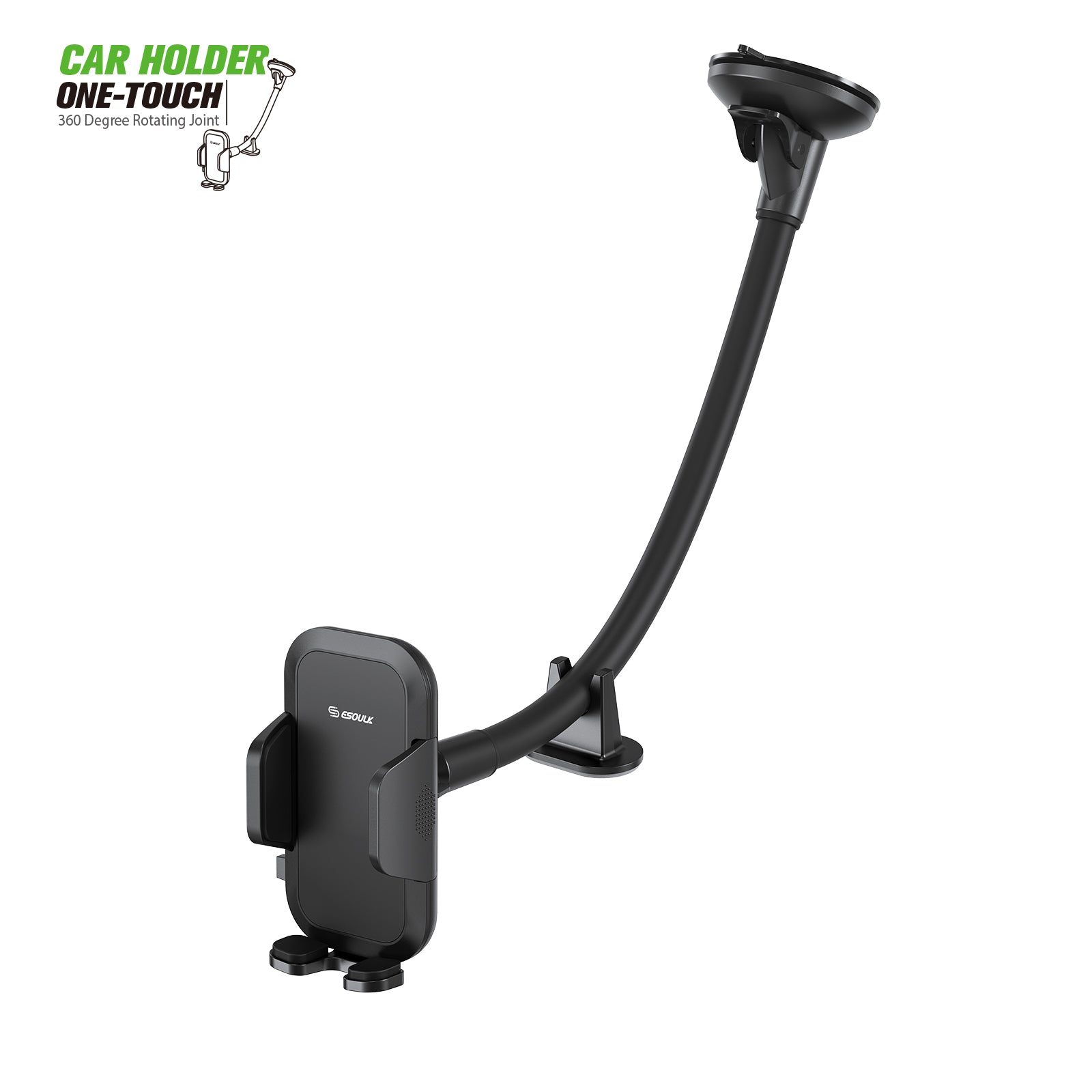 Esoulk Universal Car Mount for smart phones with extended Arm Length 11''