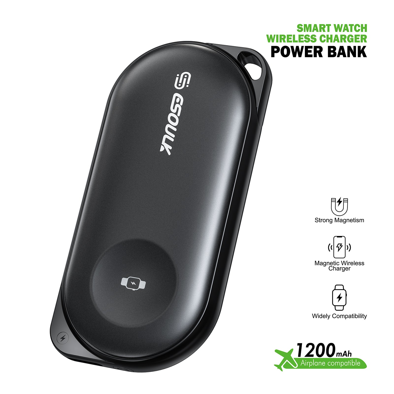 Esoulk Smart Watch Wireless Charger Power Bank | Small Size & High Speed Charging