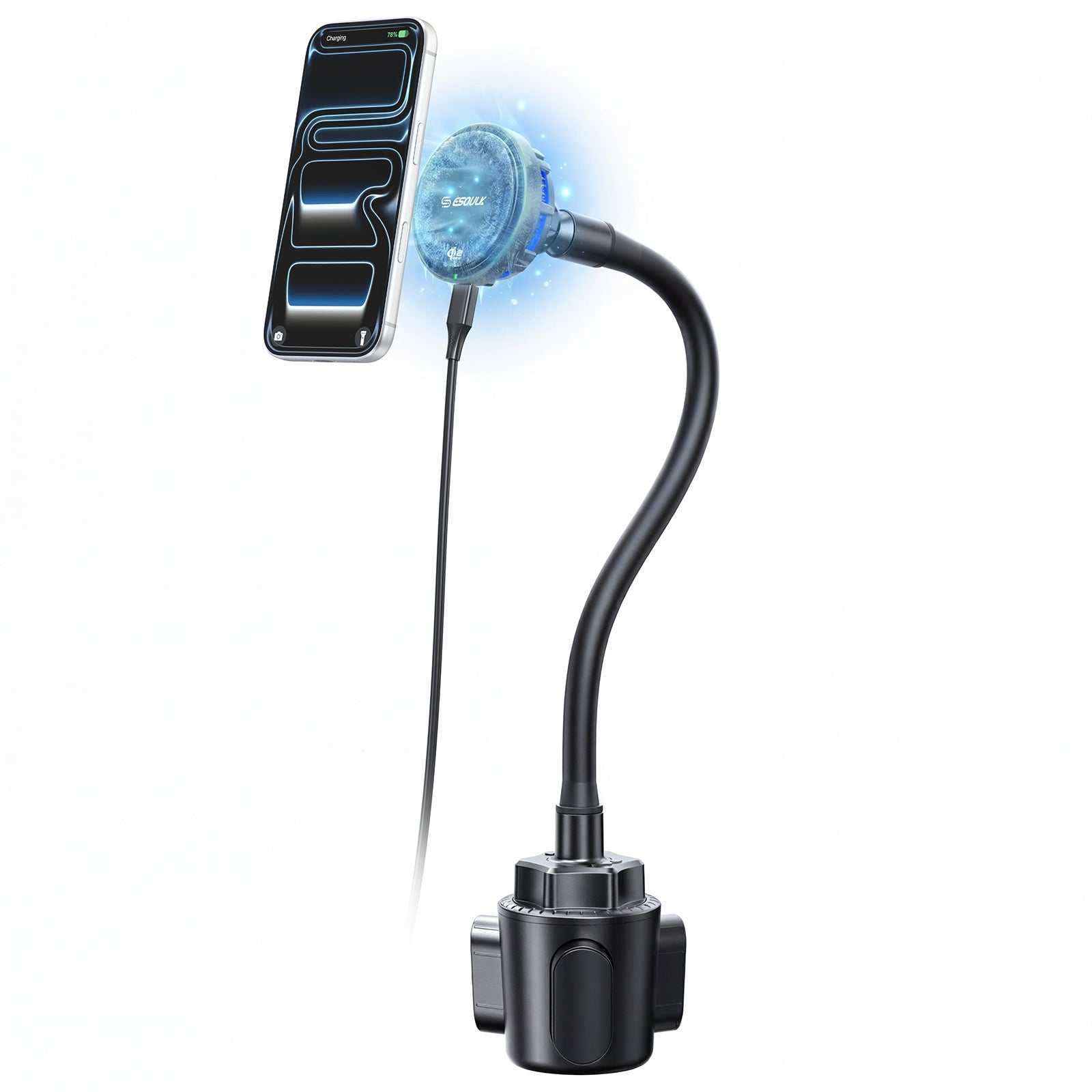 Esoulk 25W Qi2.2 Cooling Magnetic Wireless Car Charger Cup Holder Mount