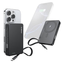 Esoulk 5000mAh Magnetic Wireless Charger with Built-in Type-C Cable.