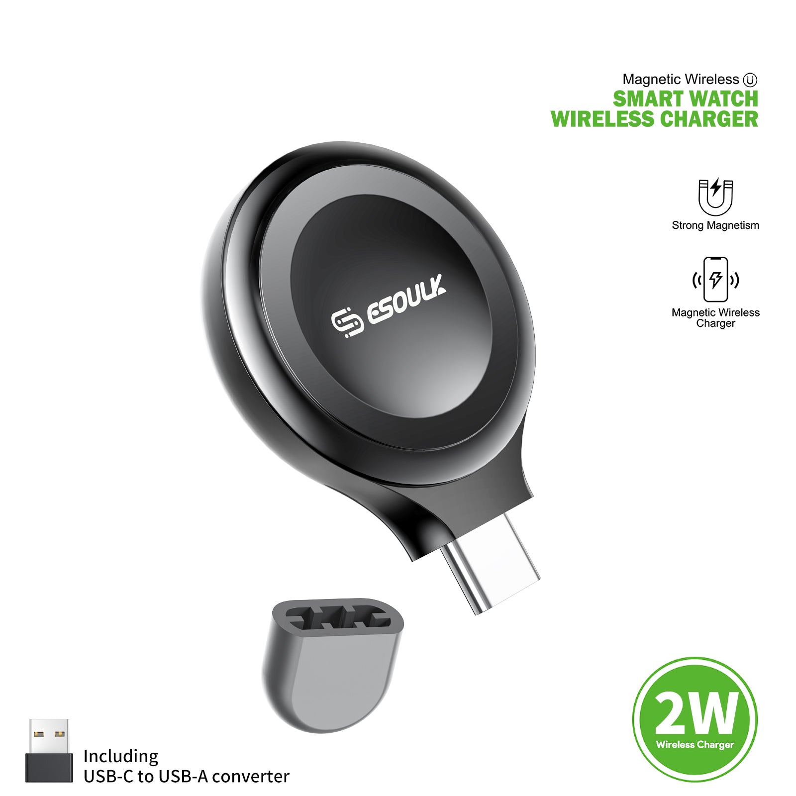 Esoulk Smart Watch Magnetic Wireless Charger USB Connect