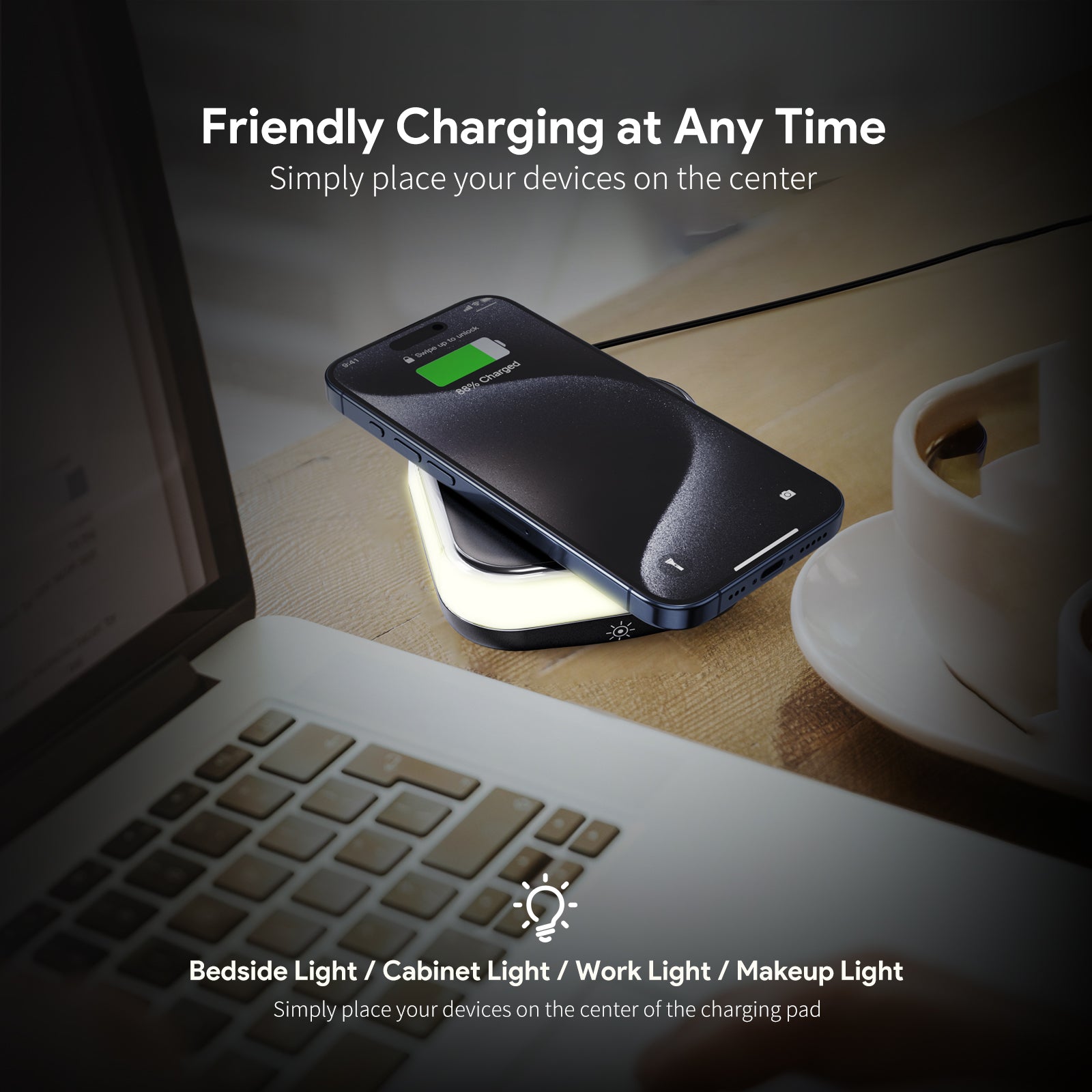 Esoulk 15W Night Light Wireless Fast Charging Pad