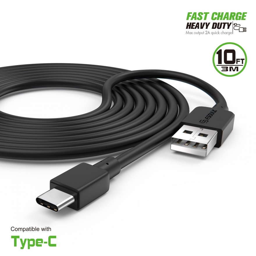 epacks USB Cable Android Charger, 10FT/3M Nylon Braided Tangle